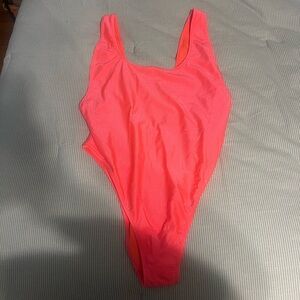 Aerie Shine Rib Birthday Scoop Cheekiest One Piece Swimsuit